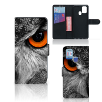 Samsung Galaxy M31 Telefoonhoesje met Pasjes Uil - thumbnail