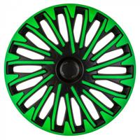 AutoStyle wieldoppen Soho 14 inch ABS zwart/groen set van 4 - thumbnail