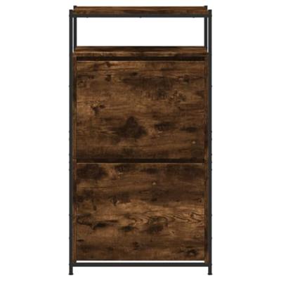 Schoenenkast 60x34x112 cm bewerkt hout gerookt eikenkleurig