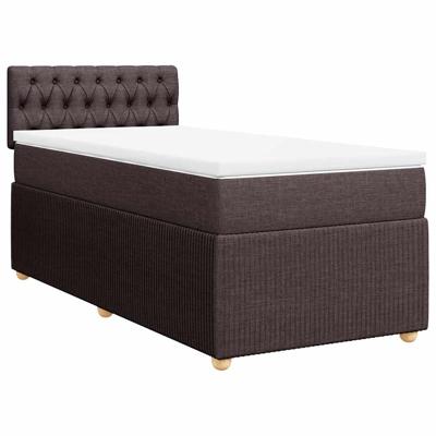 Boxspring met matras stof donkerbruin 90x200 cm - thumbnail