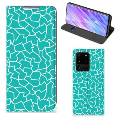 Samsung Galaxy S20 Ultra | Bookcase | Cracks Blue