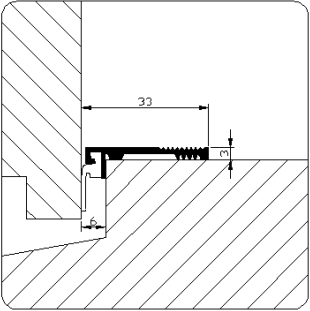 Tochtslijtstrip alu 826/anb6 33x3mm