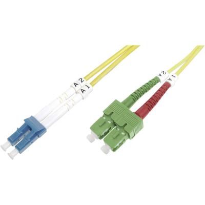 Digitus DK-292SCA3LC-03 Glasvezel Optische vezel Aansluitkabel 3.00 m Geel [1x SC/APC 8°-stekker - 1x LC-stekker] 9/125 µ Singlemode OS2