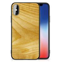iPhone X | Xs Houten Print Telefoonhoesje Licht Hout - thumbnail