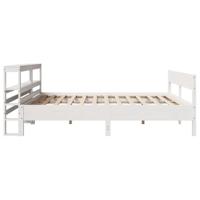 Bedframe zonder matras massief grenenhout wit 200x200 cm - thumbnail