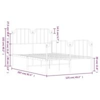 Bedframe met hoofd- en voeteneinde metaal wit 120x200 cm - thumbnail