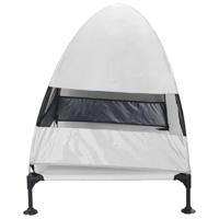 VidaXL Verhoogd hondenbed zilvergrijs 127 x 81 x 108 cm stof en staal - thumbnail