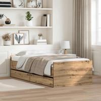 Bedframe met lade Artisan Eiken 90 x 190 cm Massief grenenhout - thumbnail
