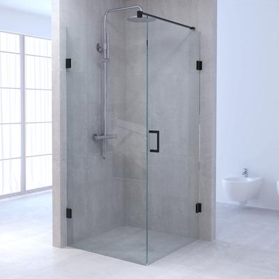 Brauer Void - Douchecabine met Draaideur - Helder Glas - 100x140x200 cm - incl. Glascoating - Mat Zwart