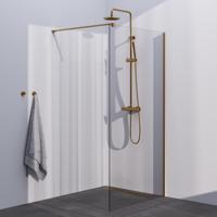 BRAUER Season inloopdouche model C helder glas 110x200 incl. glascoating goud geborsteld - thumbnail