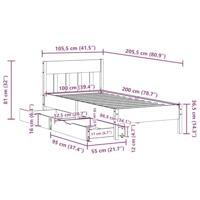 Bedframe zonder matras massief grenenhout wit 140x200 cm - thumbnail