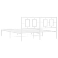 Bedframe met hoofdbord metaal wit 150x200 cm - thumbnail