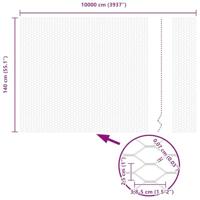 VidaXL Hexagon hek grijs 1,4 x 100 m pvc - thumbnail