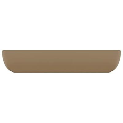 VidaXL Wastafel rechthoekig 71x38 cm keramiek matcrème