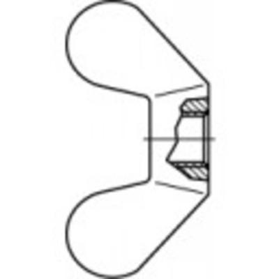 TOOLCRAFT TO-9988689 Vleugelmoer M16 DIN 315 RVS A4 10 stuk(s)