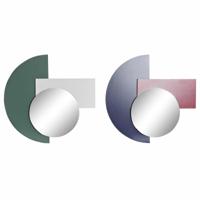 Wandspiegel DKD Home Decor Blauw Wit Rood Turkoois Modern 46,5 x 2,5 x 45 cm (2 Stuks) - thumbnail