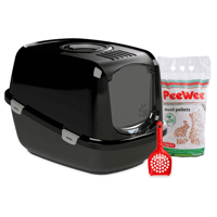 Peewee Startpakket Kattenbak Ecodome - Zwart - thumbnail