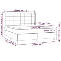 Boxspring met matras fluweel donkergrijs 160x200 cm - thumbnail