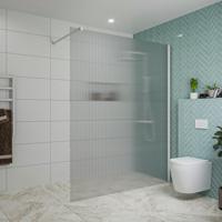 Fortifura Galeria inloopdouche - 160x200cm - ribbelglas - wandarm - mat wit SW797956/SW797906 - thumbnail