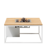 Cosi Fires vuurtafel cosiloft 100 lounge table white/teak - thumbnail