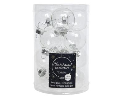 Kerstballen glas transparant 35mm transparant/helder Kerst Decoris - Decoris