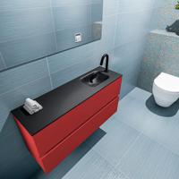 MONDIAZ ADA 100cm toiletmeubel fire. LEX wastafel urban rechts 1 kraangat - thumbnail