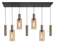 Highlight Hanglamp Perugia 4+3 lichts L 130 cm zwart amber - thumbnail