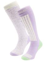 Poederbaas Skisokken Dames 2-pack White Multi-39/42 - thumbnail