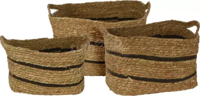 Mand Zeegras Naturel/Zwart 40x33cm