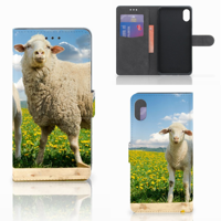 Apple iPhone Xs Max | Telefoonhoesje | Met pasjeshouder | Schaap en Lammetje - thumbnail