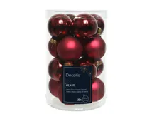 Decoris kerstballen set glas 16st ossenbloed 3,5cm - thumbnail