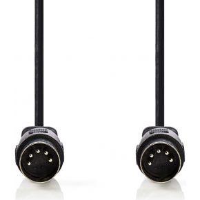 Nedis DIN-Audiokabel | DIN 5-Pins Male | DIN 5-Pins Male | Vernikkeld | 3.00 m | Rond | PVC | Zwart | Label - CAGL20000BK30 Nedis DIN-Audiokabel | DIN 5-Pins Male | DIN 5-Pins Male | Vernikkeld | 3.00 m | Rond | PVC | Zwart | Label - CAGL20000BK30