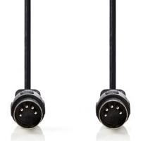 DIN-Audiokabel | DIN 5-Pins Male | DIN 5-Pins Male | Vernikkeld | 3.00 m | Rond | PVC | Zwart - thumbnail