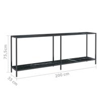 Wandtafel 200x35x75,5 cm gehard glas zwart - thumbnail