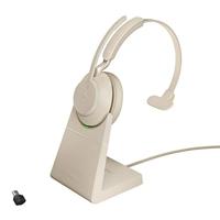 Jabra Evolve2 65 MS Mono Link380c - draadloze oortelefoon met standaard, beige - thumbnail