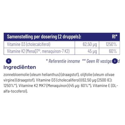 Vitakruid Vitamine D3 & K2 (MenaQ7®) met druppelpipet 10