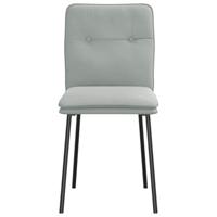 Eetkamerstoelen 2 st fluweel lichtgrijs - thumbnail