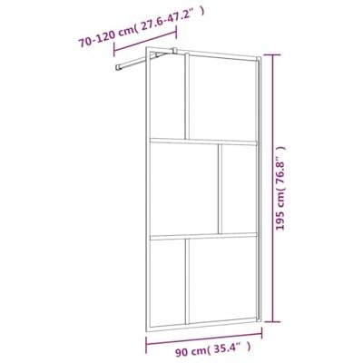 Inloopdouchewand transparant 90x195 cm ESG-glas goudkleurig