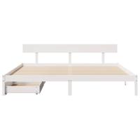 Bedframe zonder matras massief grenenhout wit 180x200 cm - thumbnail