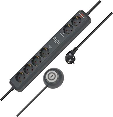 Brennenstuhl Eco-Line stekkerdoos Comfort Switch Plus EL CSP 24 6-voudig antraciet 1,5m H05VV-F 3G1,5 2 permanent, 4 schakelbaar externe