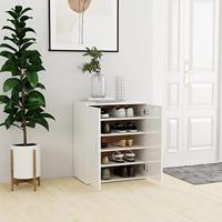 VidaXL Schoenenkast 60x35x70 cm bewerkt hout hoogglans wit - thumbnail