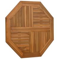 Tafelblad achthoekig 80x80x2,5 cm massief teakhout - thumbnail
