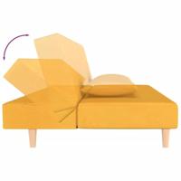 Slaapbank 2-zits met 2 kussens stof geel - thumbnail