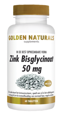 Golden Naturals Zink Bisglycinaat 50 mg Tabletten