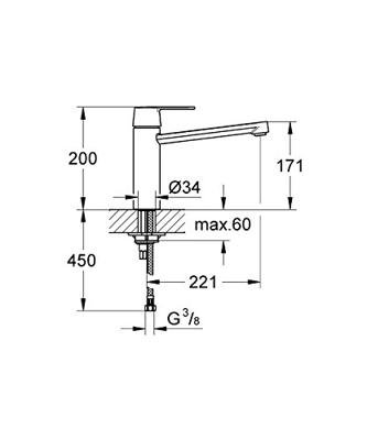 Grohe QuickFix Get middelhoge keukenmengkraan chroom