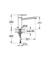 Grohe Get Keukenmengkraan Gemiddeld Hoge Uitloop Chroom - thumbnail