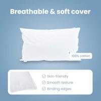 VidaXL Hoofdkussen met kussen wit 40 x 80 cm veren - thumbnail