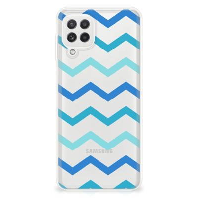 Samsung Galaxy A22 4G | M22 | TPU bumper | Zigzag Blauw Samsung Galaxy A22 4G | M22 | TPU bumper | Zigzag Blauw
