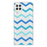 Samsung Galaxy A22 4G | M22 | TPU bumper | Zigzag Blauw - thumbnail