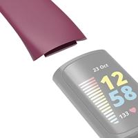 Hama Fitbit horlogeband 22 mm (verstelbare reserveband voor smartwatch Fitbit Charge 5, Fitbit armband om te vervangen, wisselarmband van TPU, roestvrijstalen gesp) rood - thumbnail